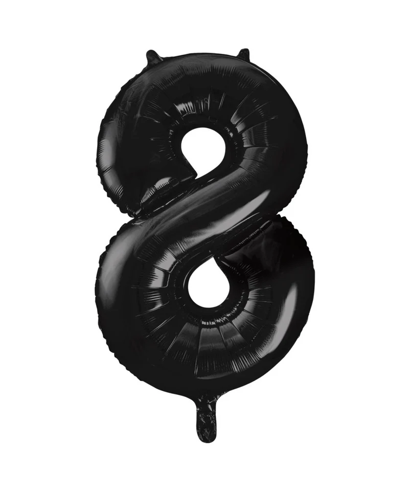 8 Jahre Figur Ballon Schwarz Leer 86cm