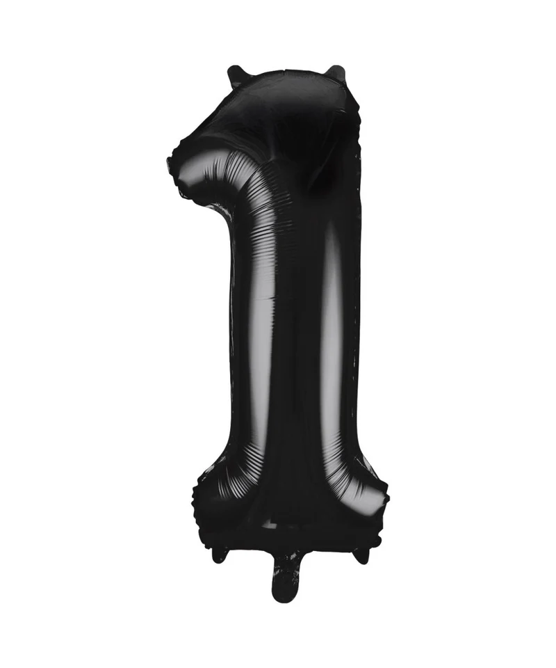 1 Jahr Figur Ballon Schwarz Leer 86cm