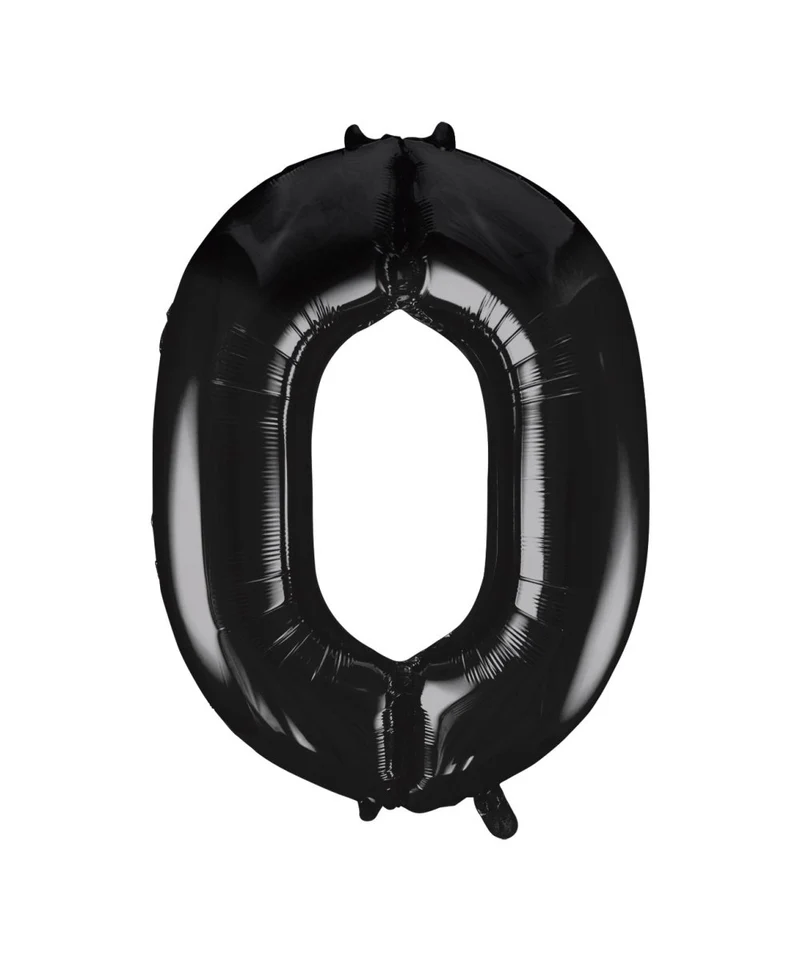 0 Jahr Figur Ballon Schwarz Leer 86cm