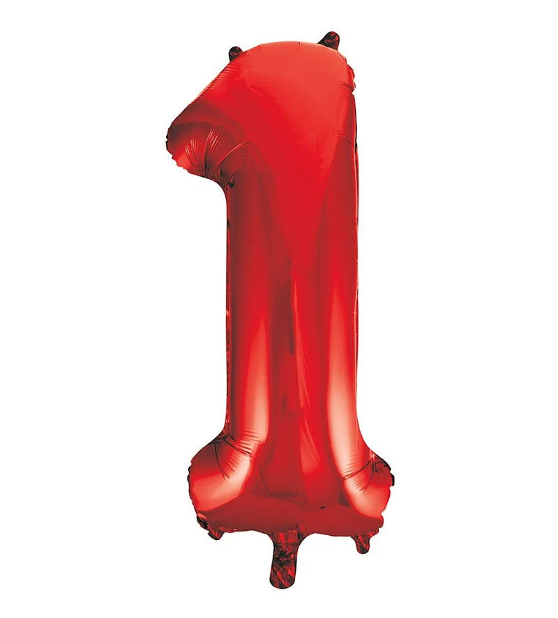 1 Jahr Figur Ballon Rot Leer 86cm