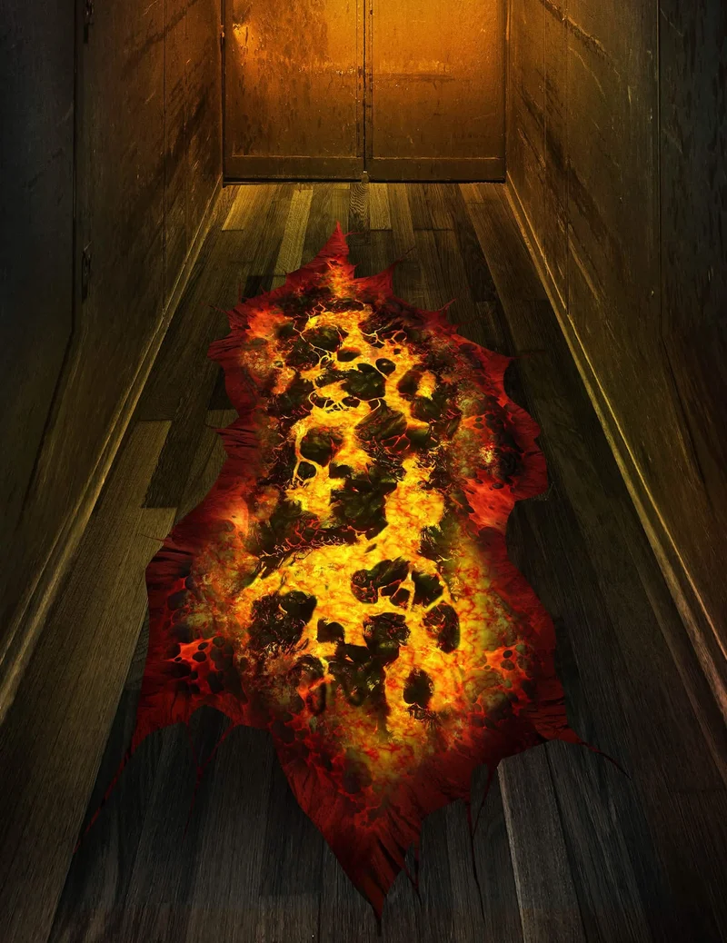 Lava Bodenaufkleber 30 x 90 cm Deko rot/orange