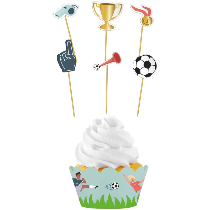Fußball Cupcake Toppers 6 Stk