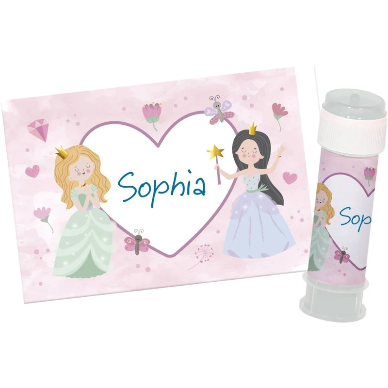 Prinzessinnen Aufkleber Bubble Blower 6pcs