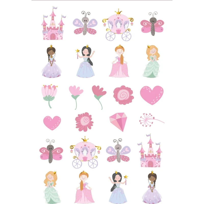 Prinzessinnen Fake Tattoos 25 Stk