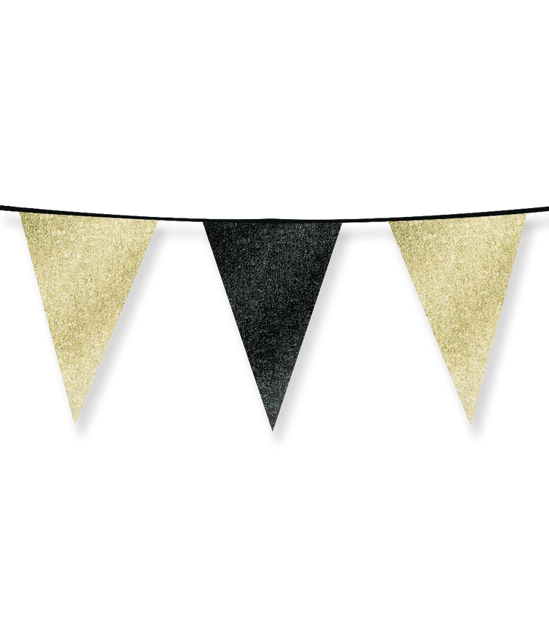 Schwarz Gold Girlande 6m
