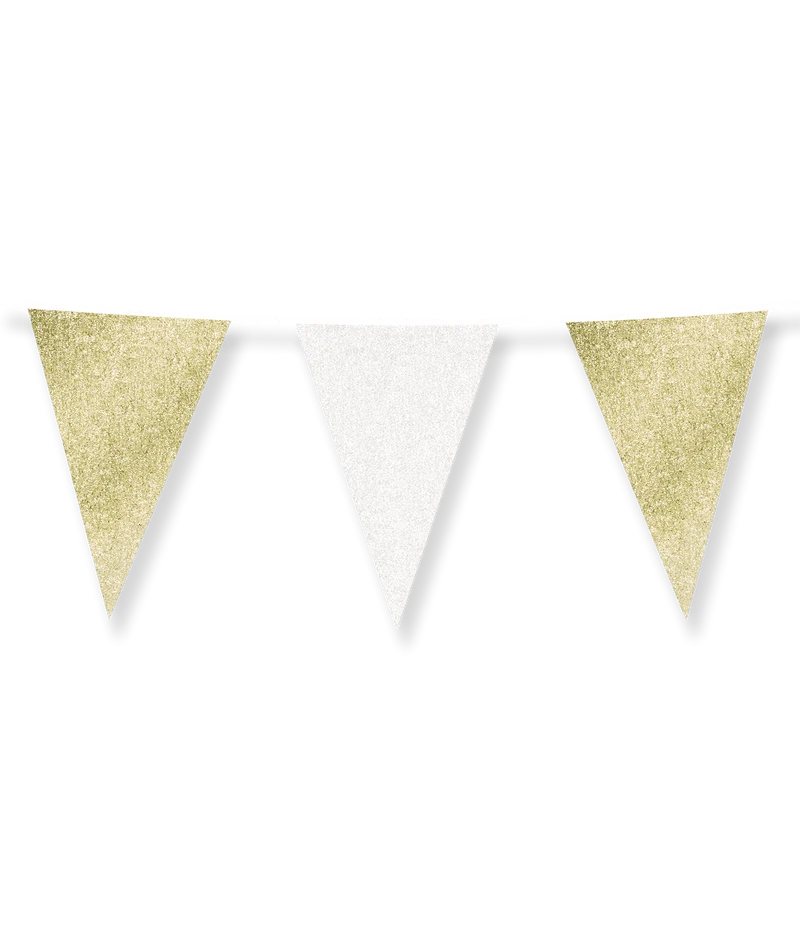Gold Weiße Girlande 6m