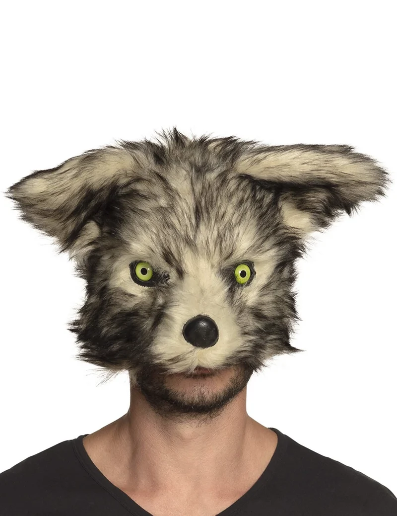 Gefährliche Werwolfmaske für Erwachsene grau-beige