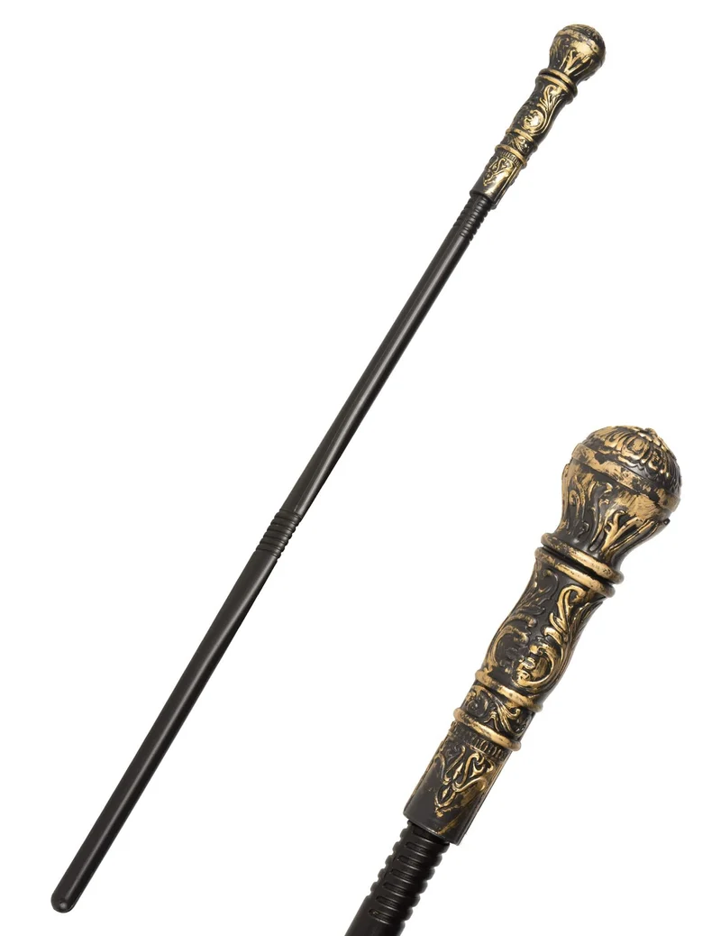 Goldenes Zepter Kostüm-Accessoire schwarz-gold 80 cm