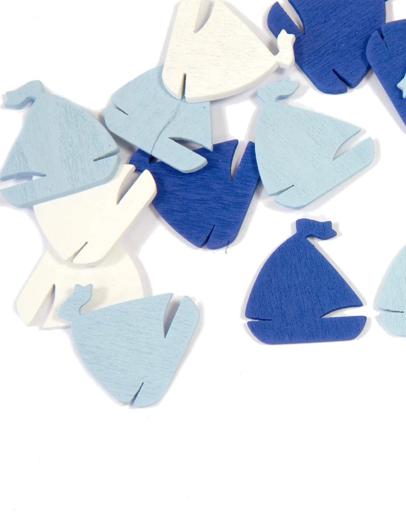 20 blaue Segelboot-Tischkonfetti 10 g maritime Partydekoration