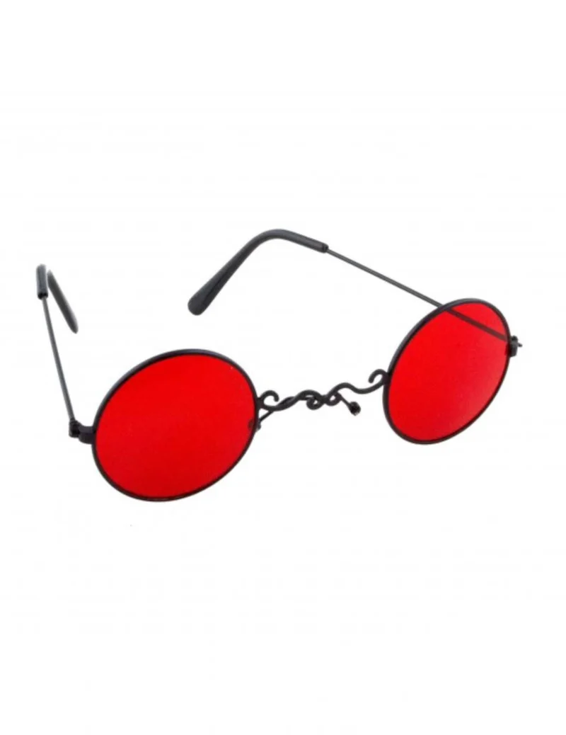 Viktorianische Vampir-Brille Kostüm-Accessoire für Halloween silberfarben-rot