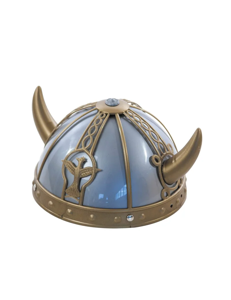 Wikinger-Helm mit Motiven für Erwachsene in grau-gold