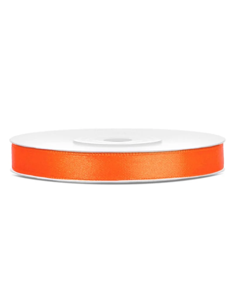 Dekoratives neonorange Satinband 0,6 cm x 25 m