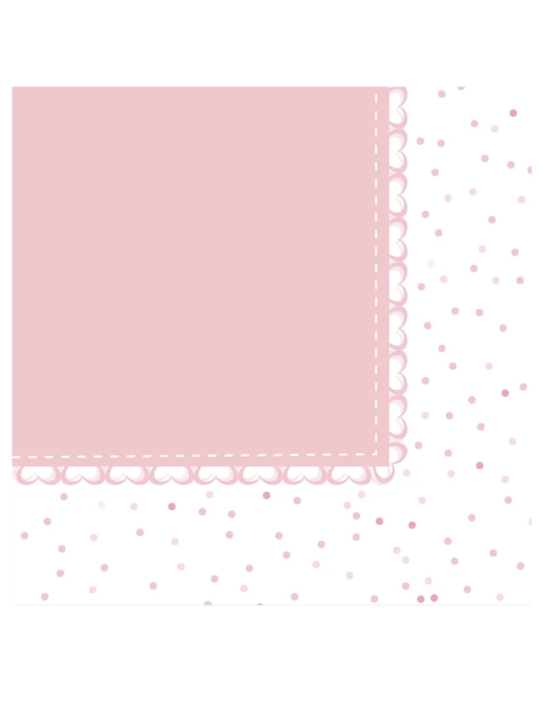 20 Papierservietten mit rosa Herzen, 33 x 33 cm