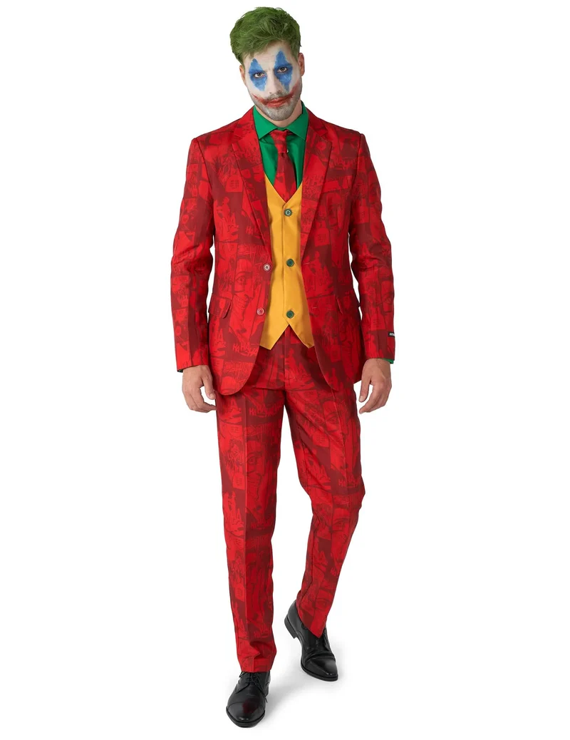 Stilvolles Joker™ Kostüm für Erwachsene Suitmeister™ rot-grün-gelb