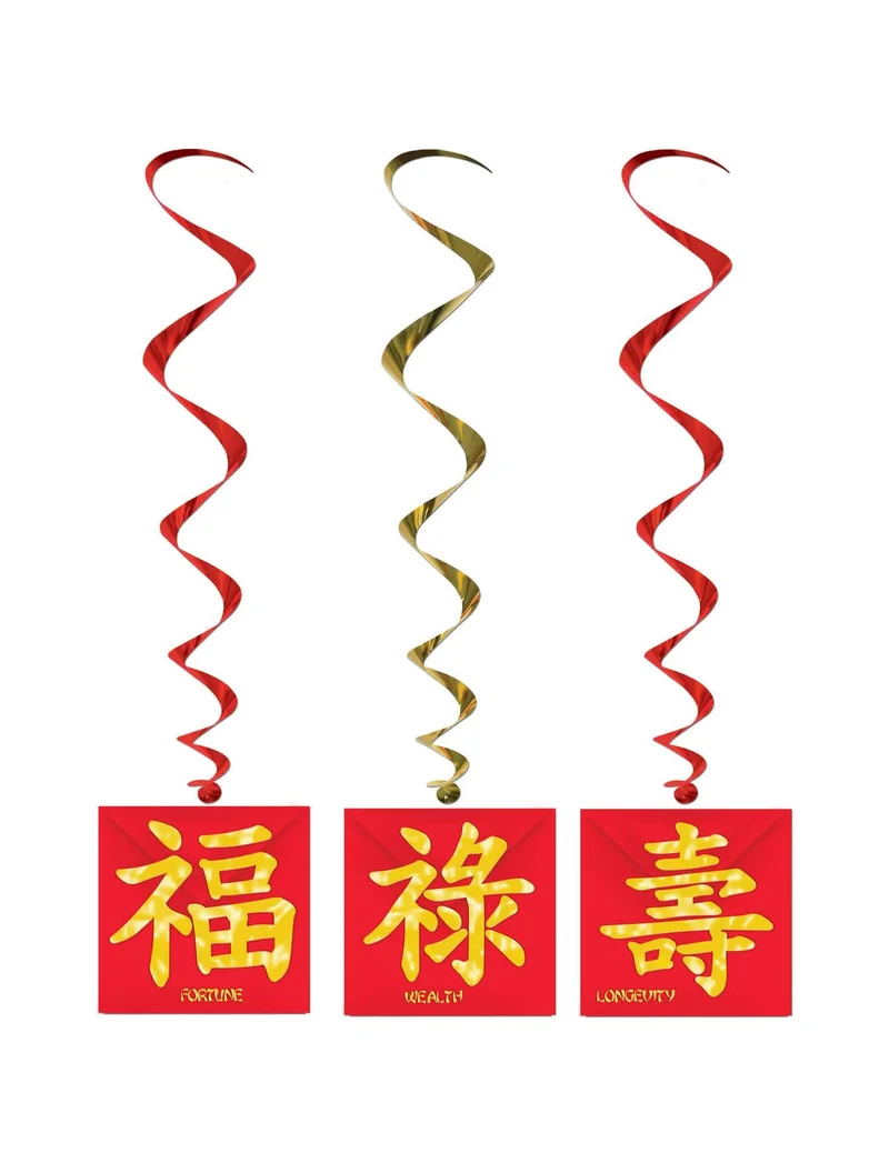3 Hänge-Dekorationen - Chinesisches Neujahr