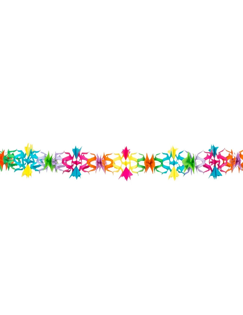 Bunte Papiergirlande mit Blumenmotiven