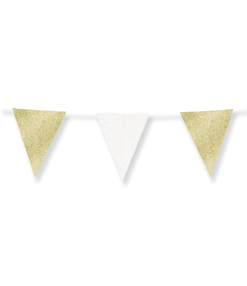 Gold Weiß Girlande Glitter 6m