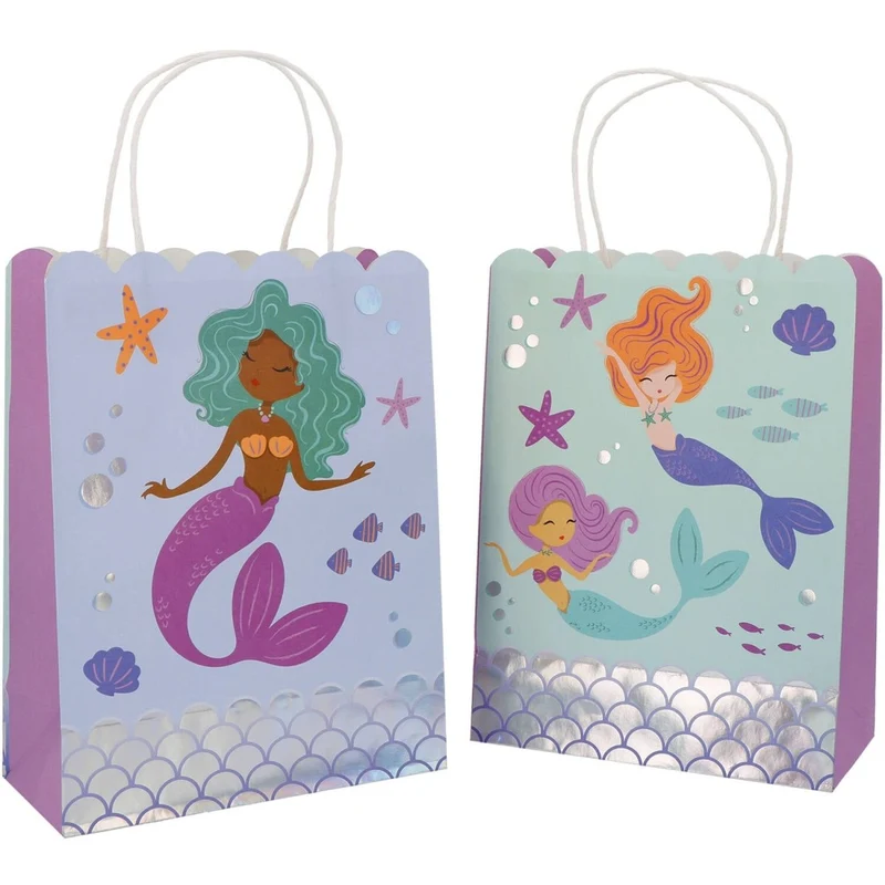 Meerjungfrau Partytaschen 27cm 6St