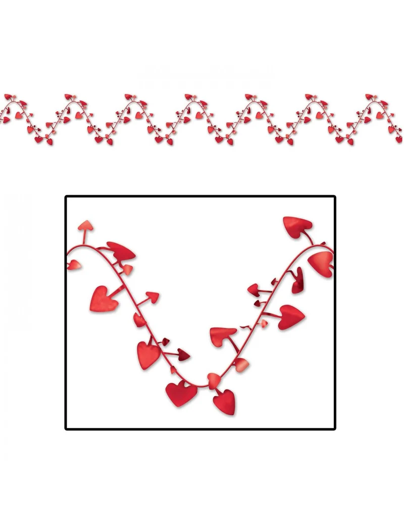 Herzchen-Girlande für Hochzeiten oder Valentinstag Deko rot 7 m