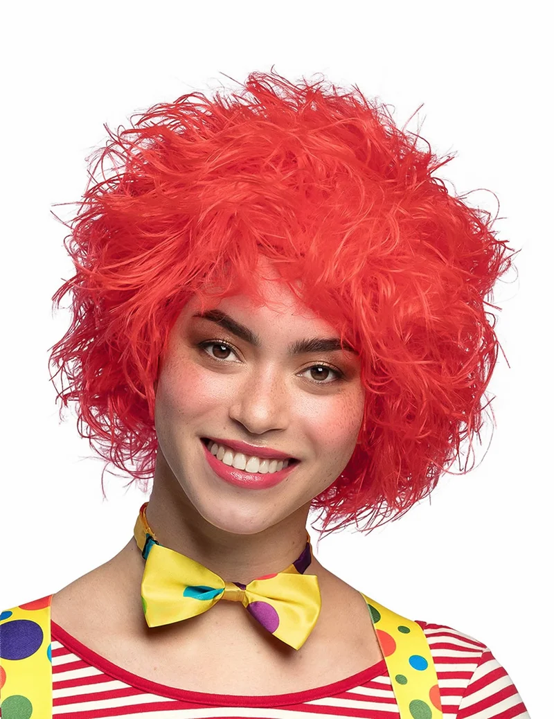 Clown Perücke knallrot für Erwachsene