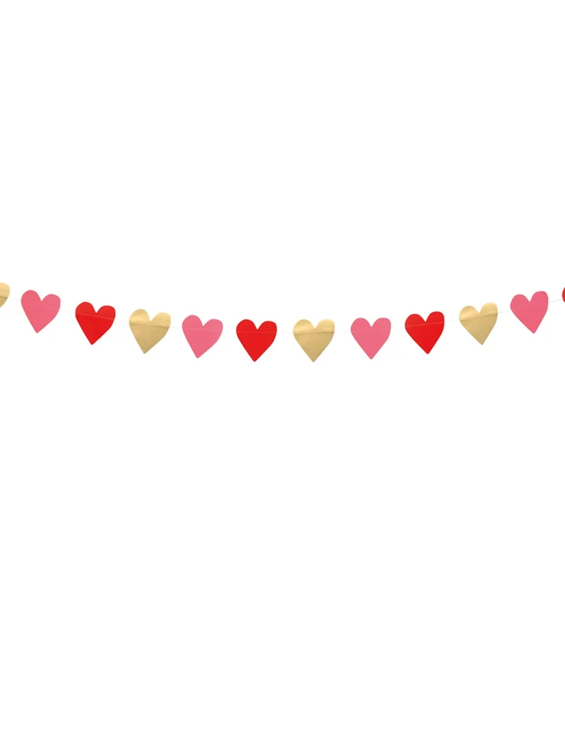 Girlande Herz-Motive aus Papier 2 Meter