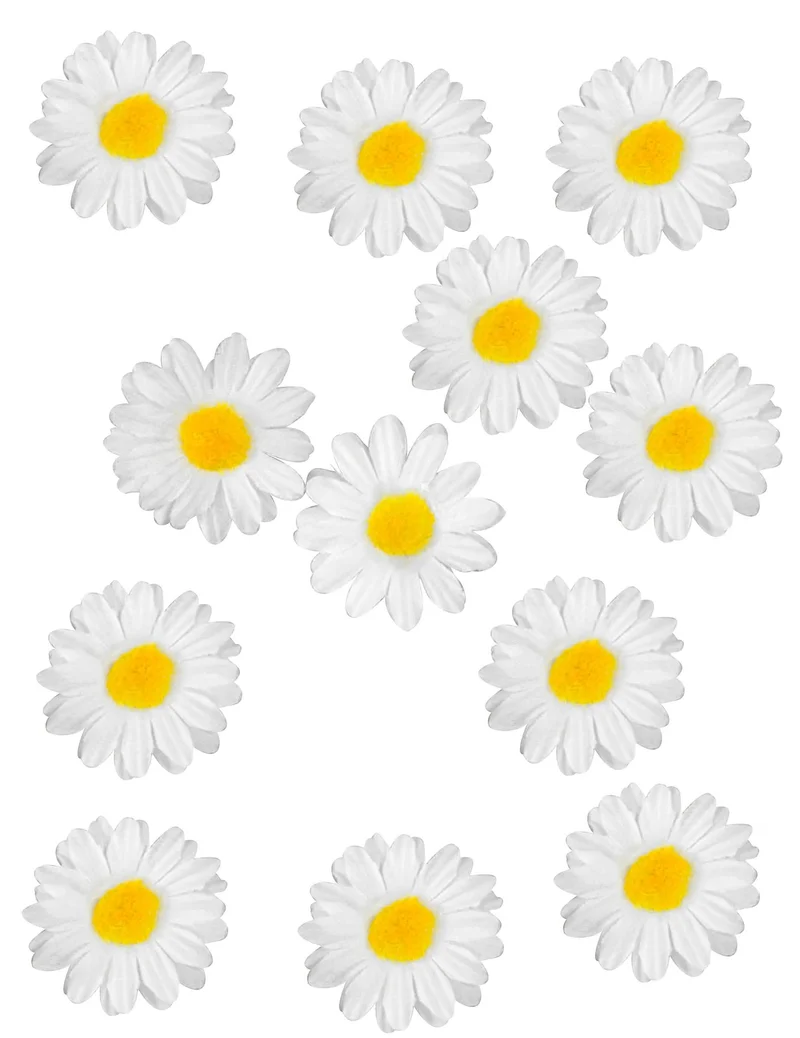 Künstliche Gänseblümchen Deko 12 Stück 3,5 cm weiß-gelb