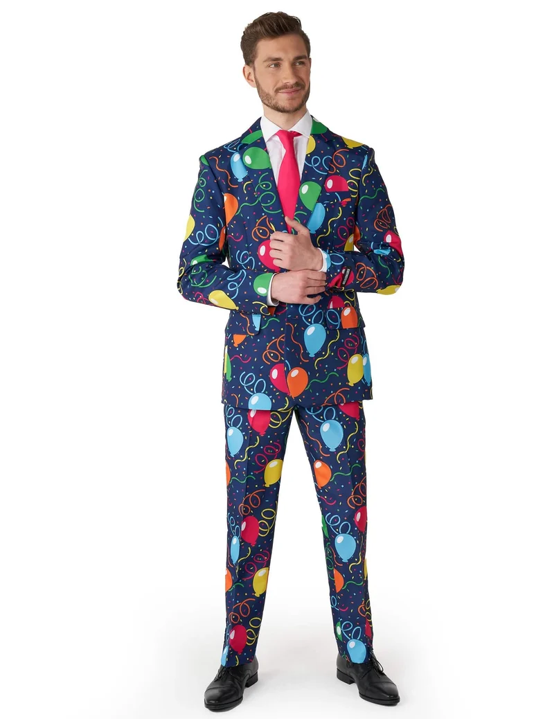 Mr. Ballons Suitmeister™-Herrenanzug Fasching blau-bunt