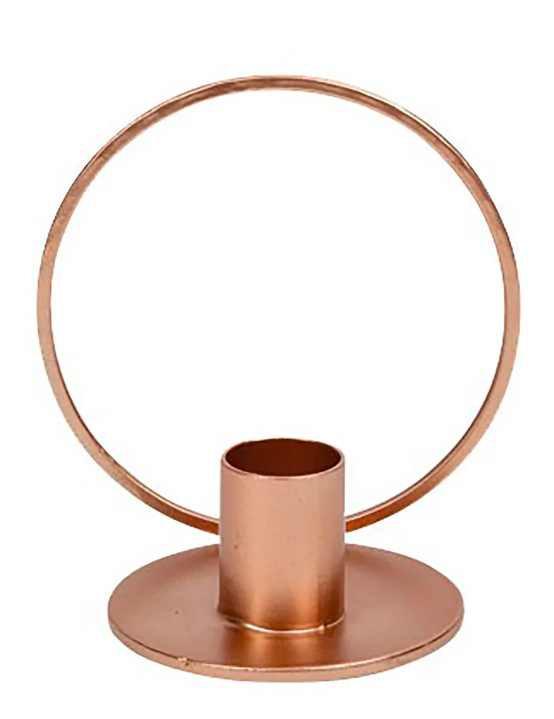 Kerzenhalter Kreis Roségold 10 cm aus Metall