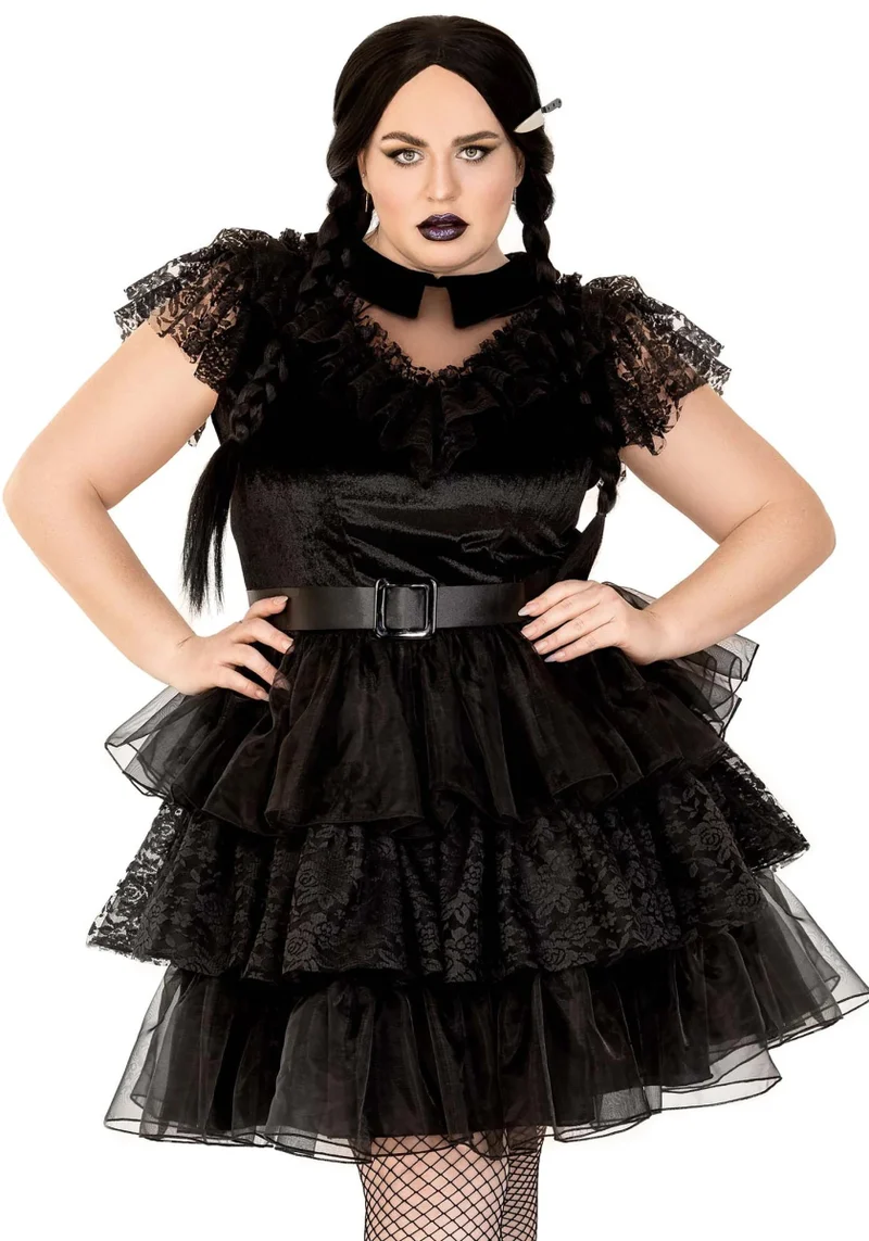 Raving Rebel Wednesday Kleid Damen Plus Größe Leg Avenue
