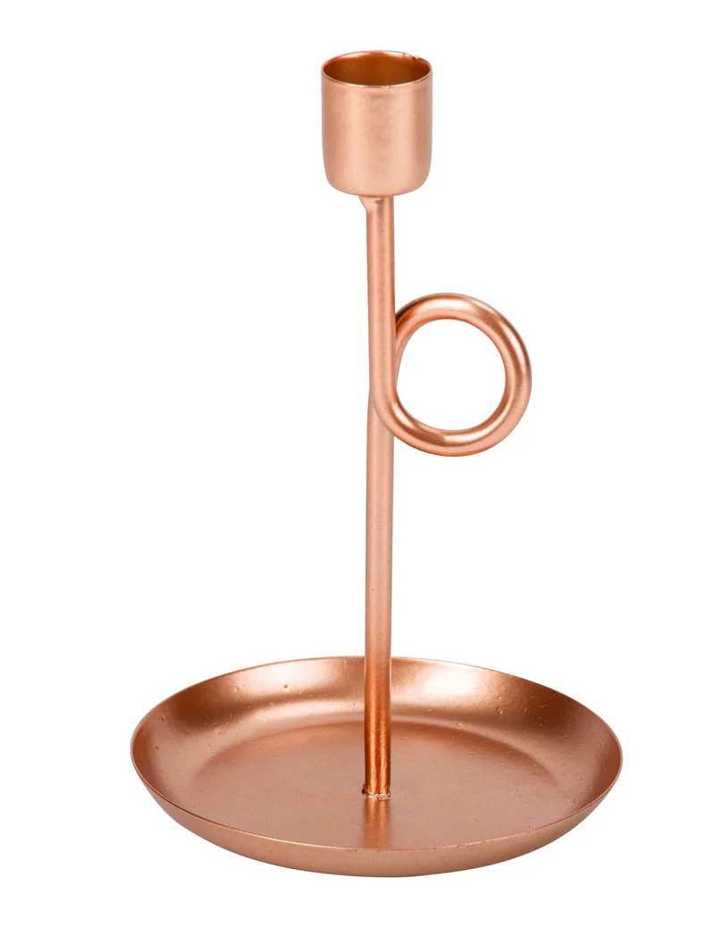 Kerzenständer auf Fuß aus Messing Roségold 16,5 cm für Hochzeits- und Weihnachtsdeko