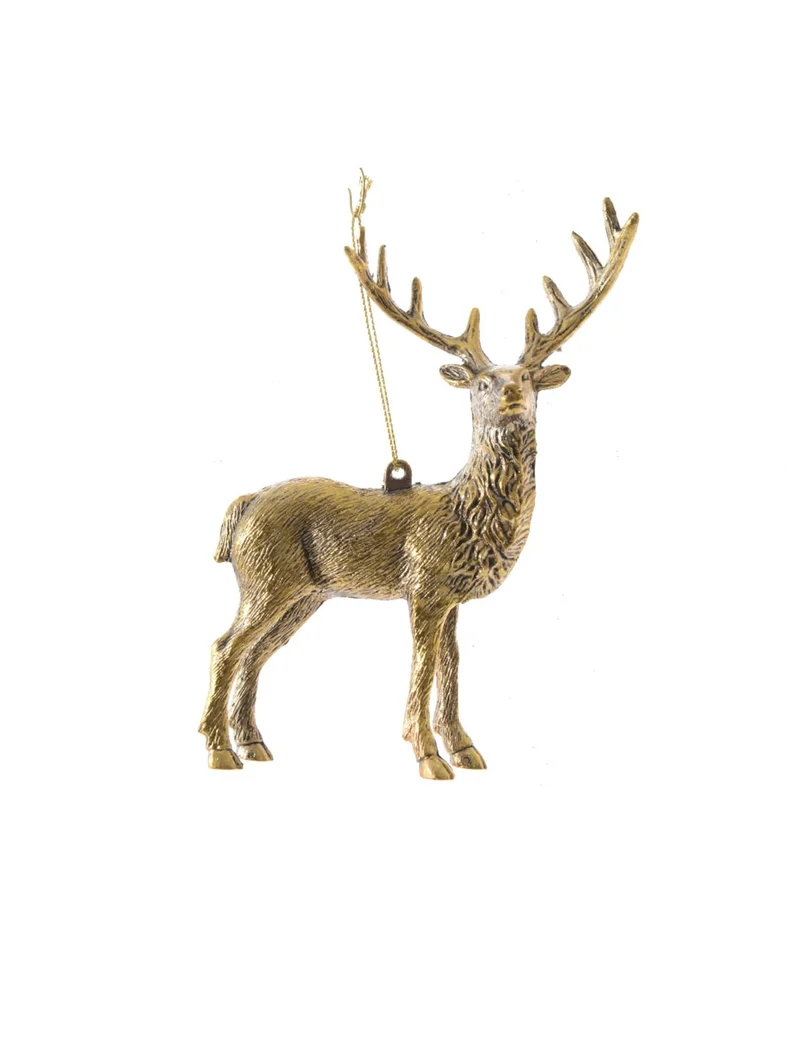Goldener Hirsch Weihnachtsbaumschmuck 14 cm elegant für Weihnachten