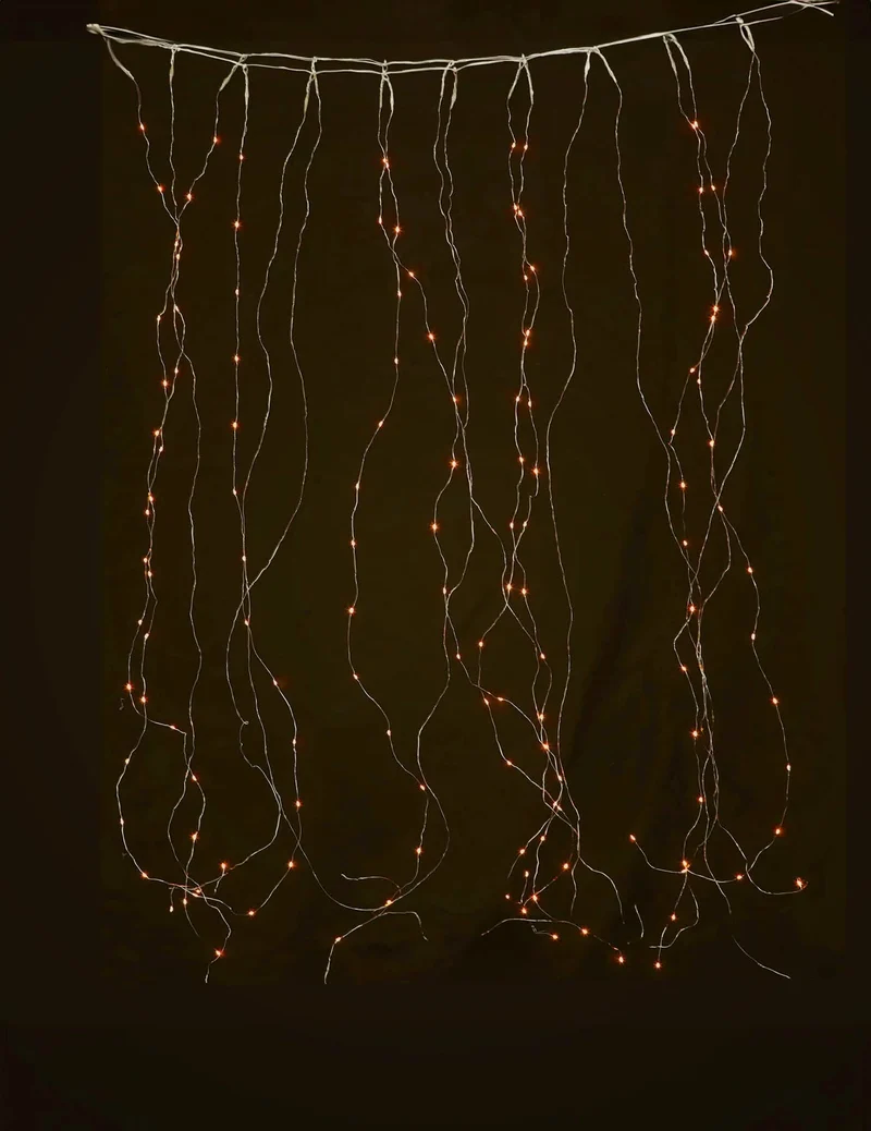 Warmweißer Lichtervorhang 1,7 x 0,5 m, 90 LEDs, Außenbereich, 8 Modi