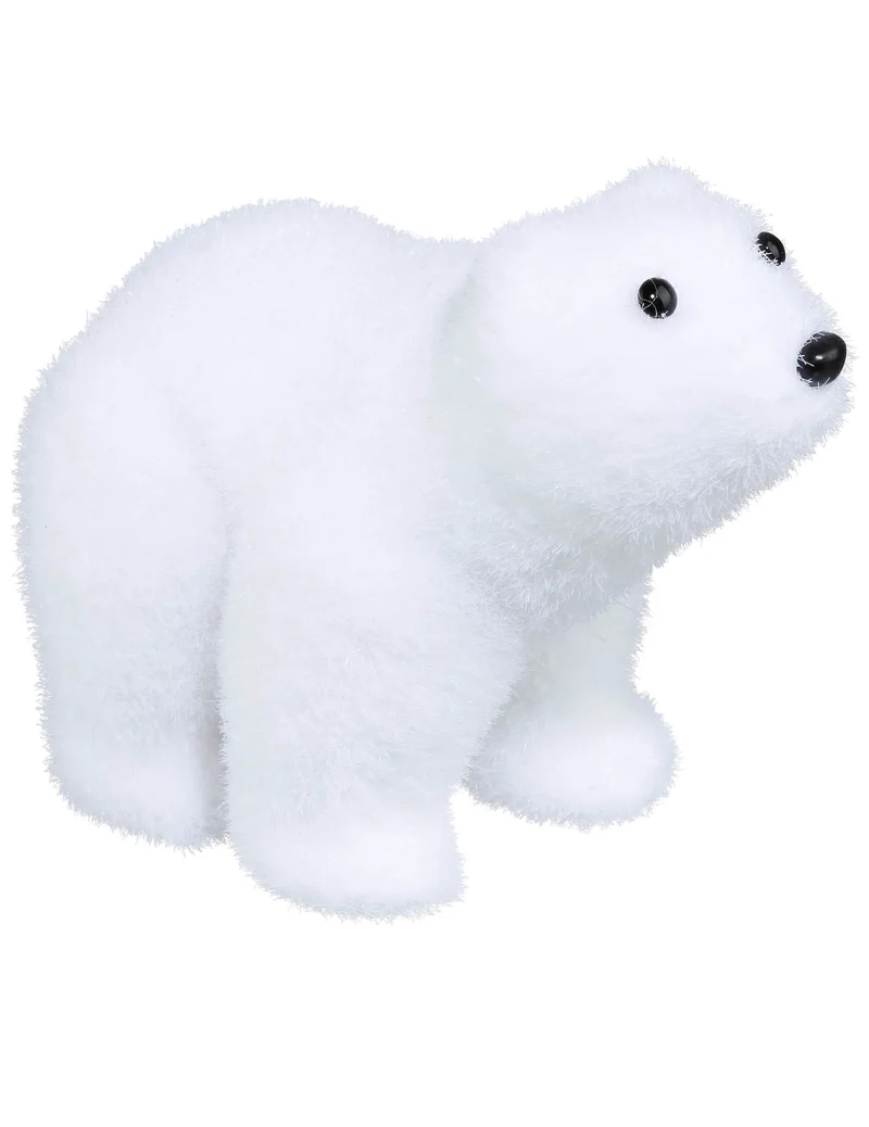 Eisbär Dekoration 10 cm weiß für Weihnachten