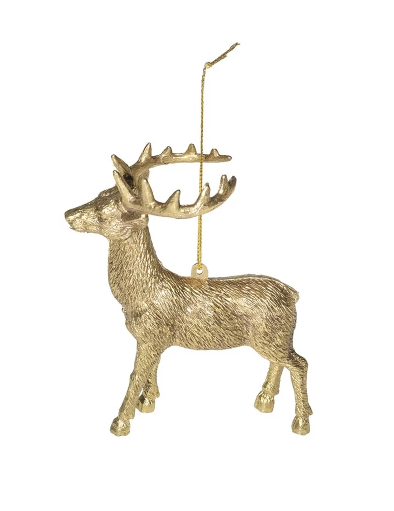 Hirsch Weihnachtsbaumschmuck Gold 13 cm elegante Dekoration