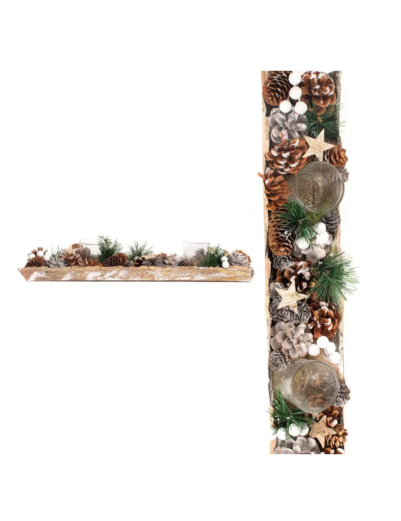Großer Kiefernzapfen-Kerzenhalter 45 cm für Weihnachten