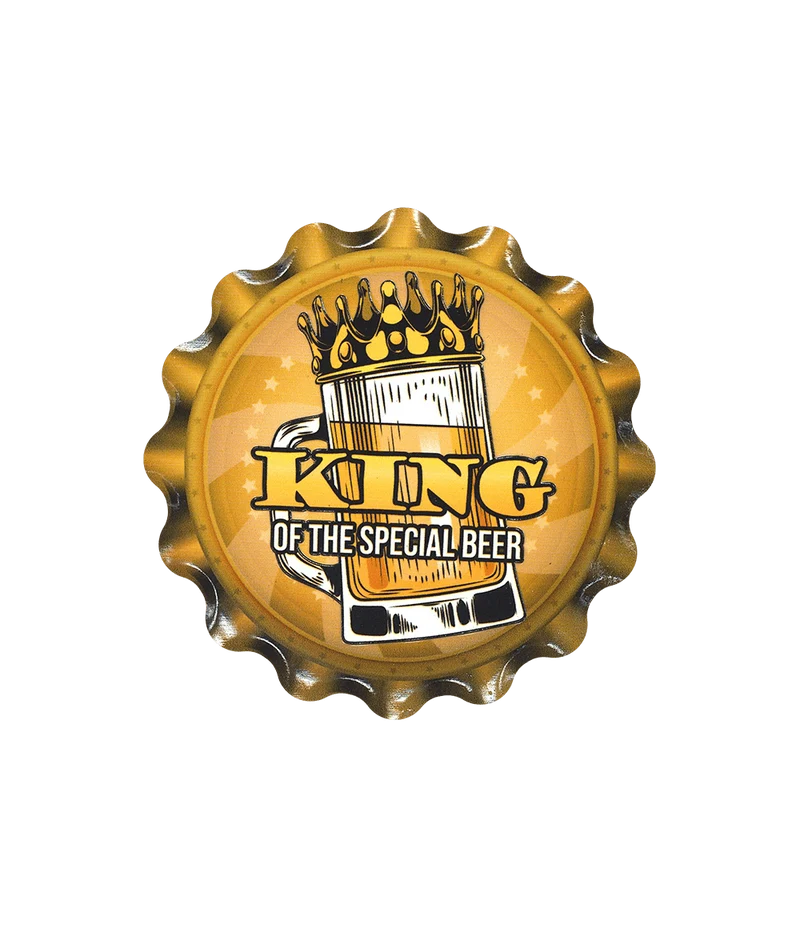 Gelbe Untersetzer King Specials Biere 11cm