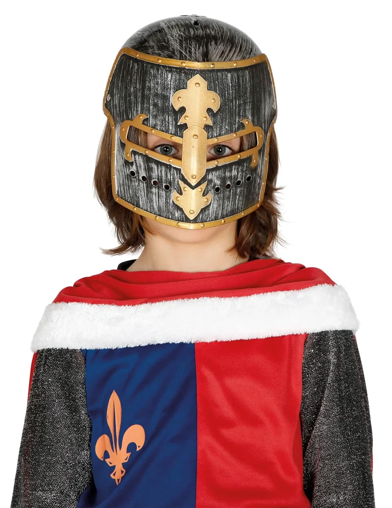 Gladiatoren Kinderhelm grau-goldfarben