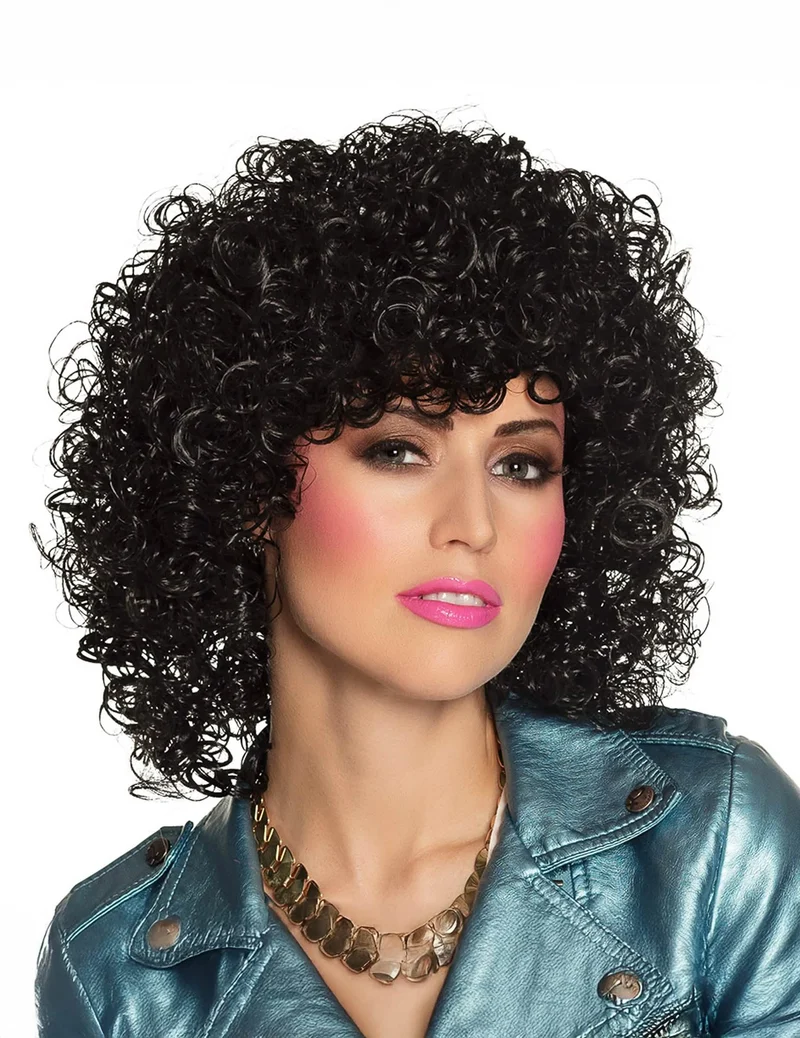 Damenperücke schwarze Locken