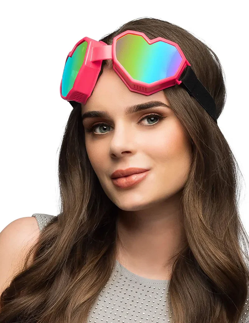 Ski Brille Rosa Herz für Damen