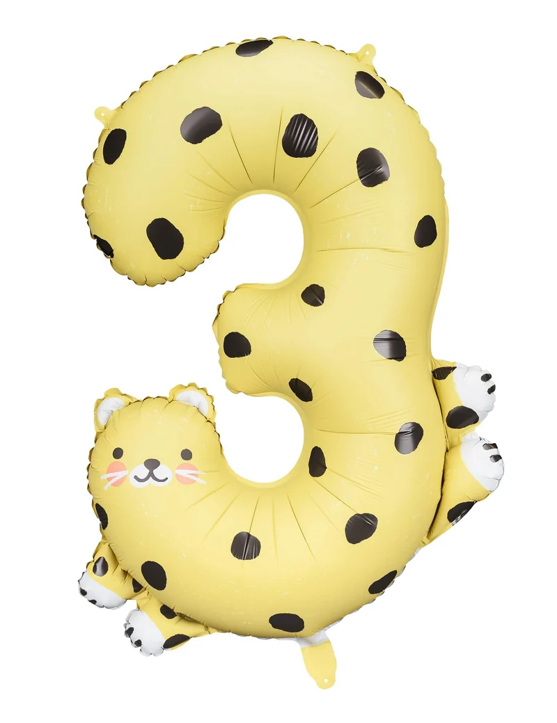 Folienballon Gepard Zahl 3