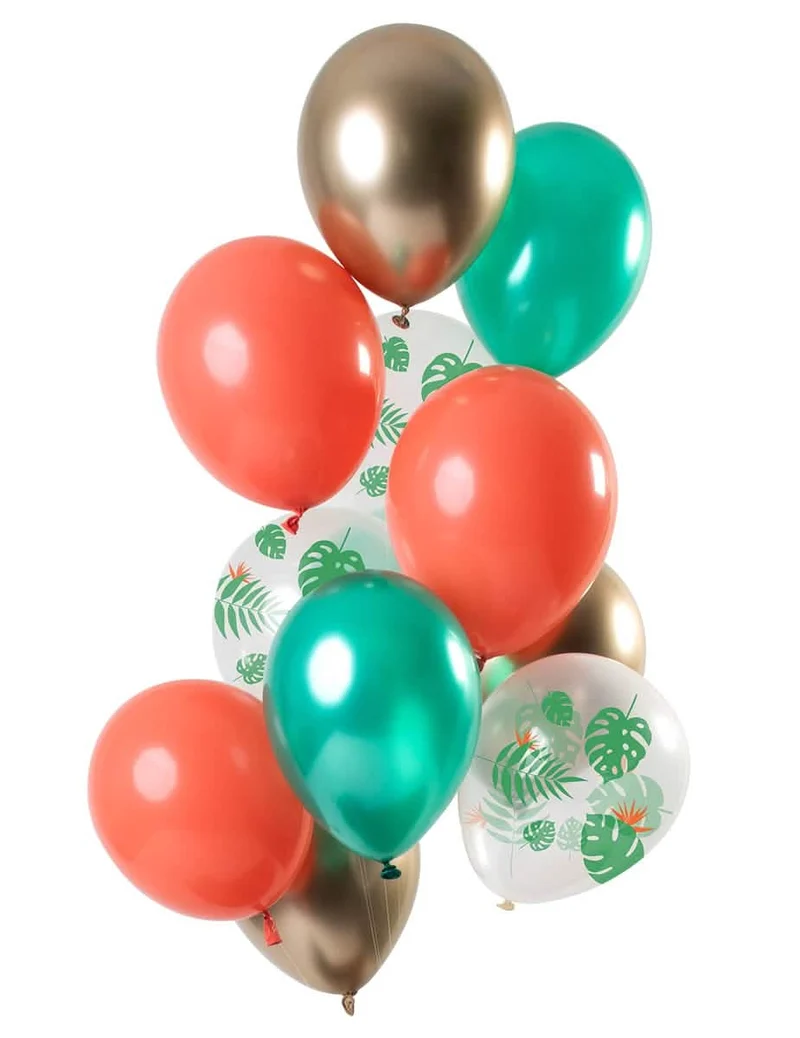 12 metallische tropische Latexballons 33 cm für Hawaii-Party