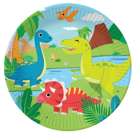 Dinosaurier Teller Dino Welt 23cm 8Stk