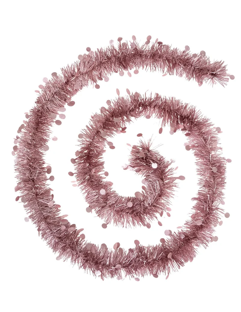 Rosa Christbaumgirlande 2 m glitzernd mit Kreisen