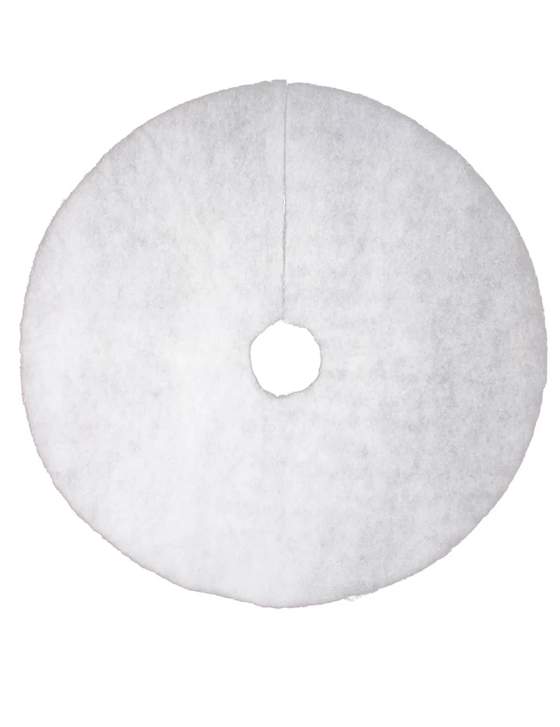Glitzernder Schneebaumteppich 100 cm rund weiß