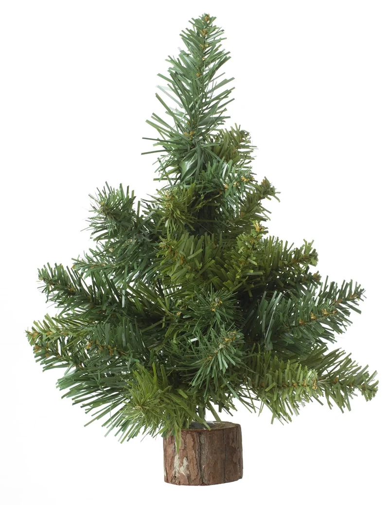 Tischweihnachtsbaum grün auf Baumstamm 25 cm naturdekorativ