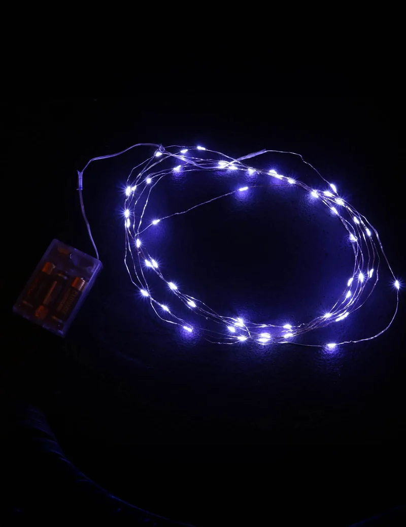 Weiße Lichterkette 5 m batteriebetrieben