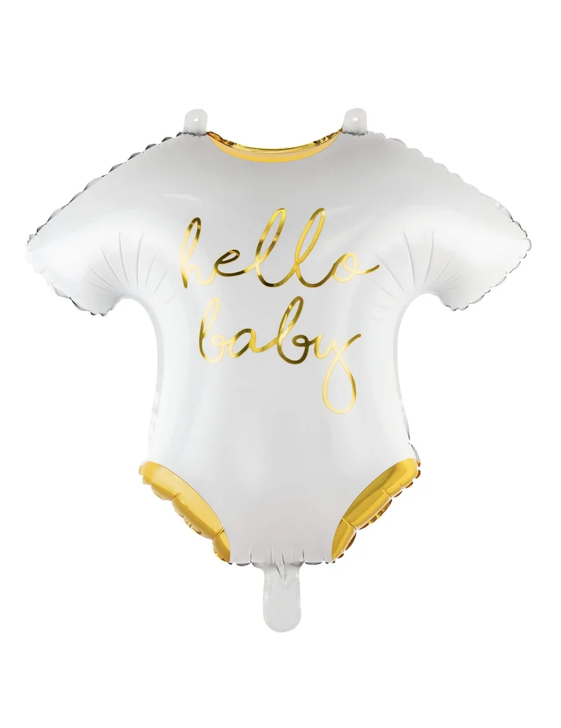 Aluminium-Body-Ballon 'Hello Baby' 51 x 45 cm weiß und gold