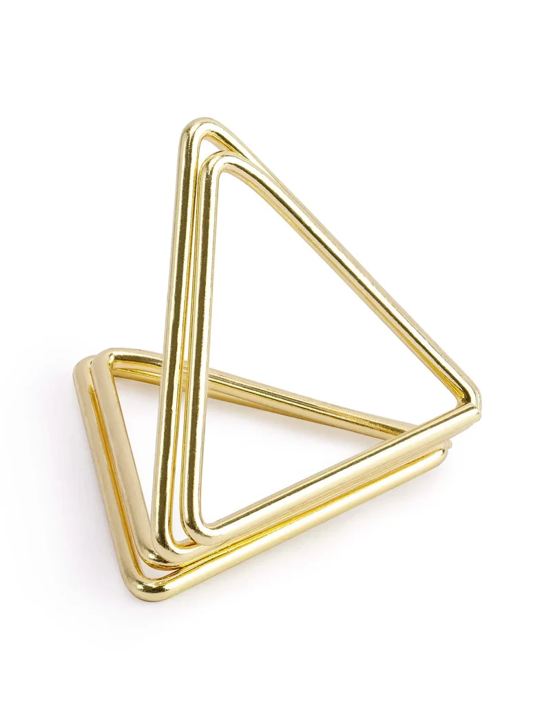 10 goldene dreieckige Tischkartenhalter aus Metall, 2,3 cm