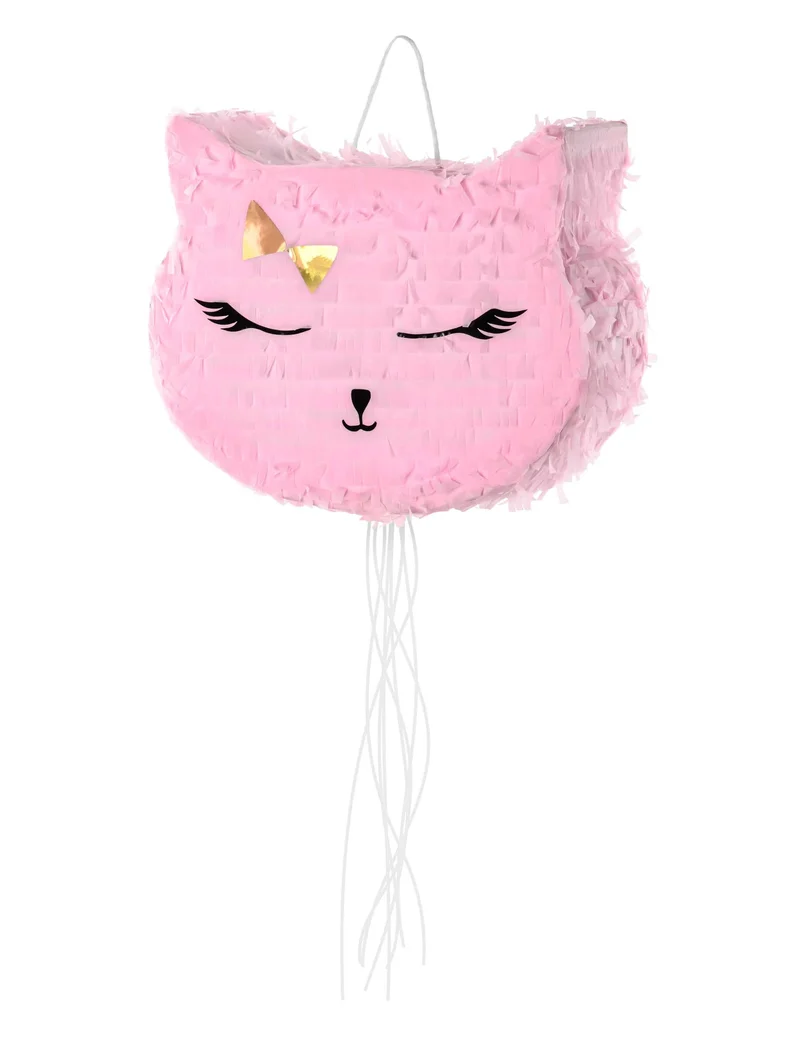 Rosa Katzen-Piñata 37 x 27 cm für Geburtstage
