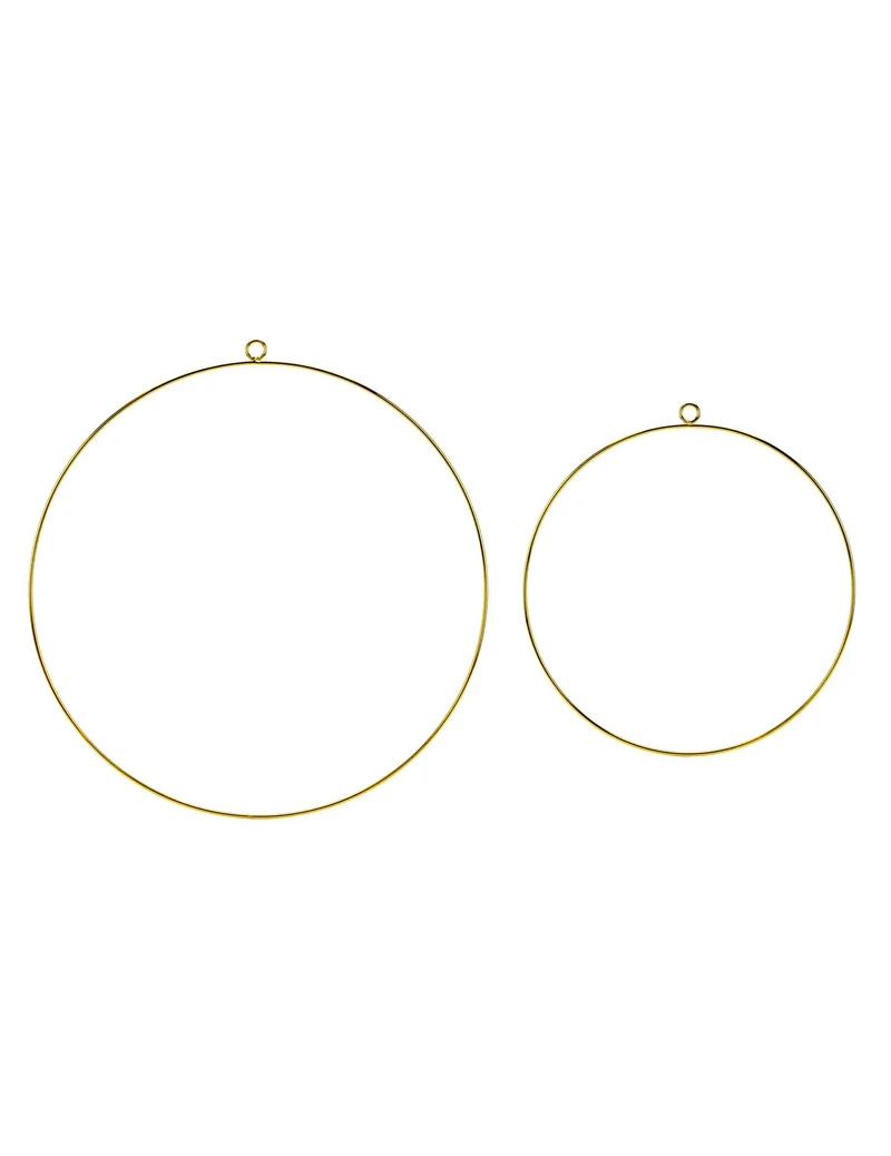 2 goldene Metallringe 20 und 28 cm für Kränze
